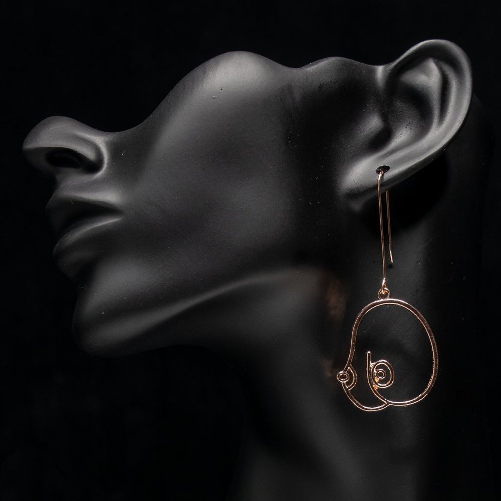 Nurturer Female Breast Abstract Earrings in Rose